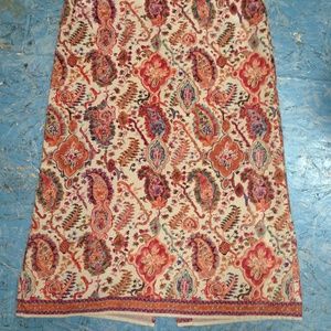 Sundance 10P long silk wool paisley pencil skirt